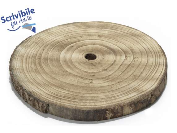 Support-garniture-set de table en tranches darbre en bois