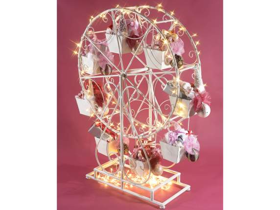 Grande roue en métal avec 8 supports de plantes rectangulair
