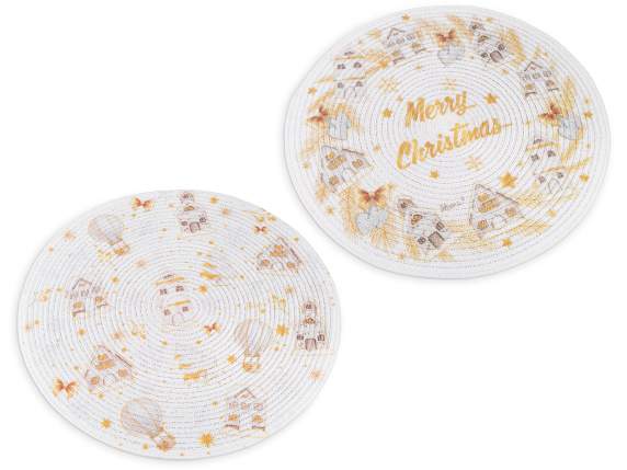 Set de table rond de Noël en polyester