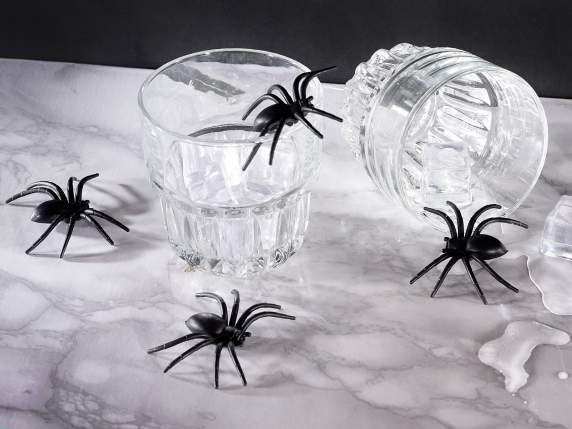 Pack de 8 araignées en plastique noir