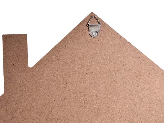 Maison en bois avec 3 crochets pour porte-clés