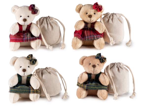 Ours en peluche avec robe et sac sucré