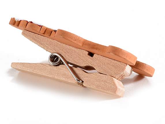 Pack de 18 pinces à linge en bois avec Gingerbread Man