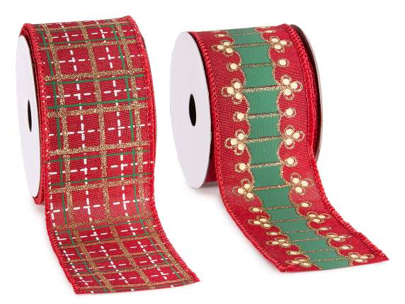 Ruban de Noël moulable en tissu pailleté
