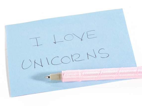 Stylo à bille avec personnage de licorne en résine sur prése