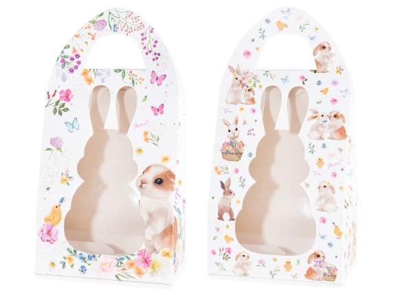 Caja de papel para Pascua con ventana y asa