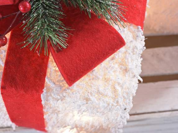 Lot de 3 coffrets cadeaux en métal avec lumières LED blanc