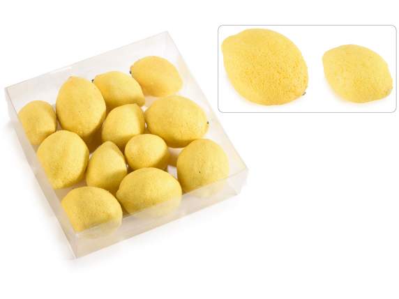 Schachtel mit 12 künstlichen Zitronen