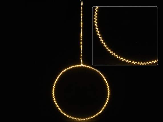 Leuchtender Kreis mit 230 warmweißen LED-Lichtern zum Aufhän