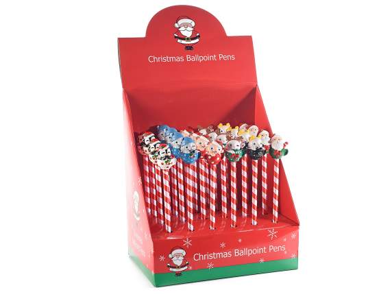 Kugelschreiber mit Weihnachtsmotiv aus Harz im 24er Display