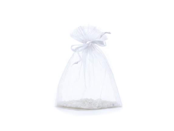 Snow white organza bag 12x16 cm with tie