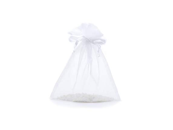 Snow white organza bag 17x22 cm with tie