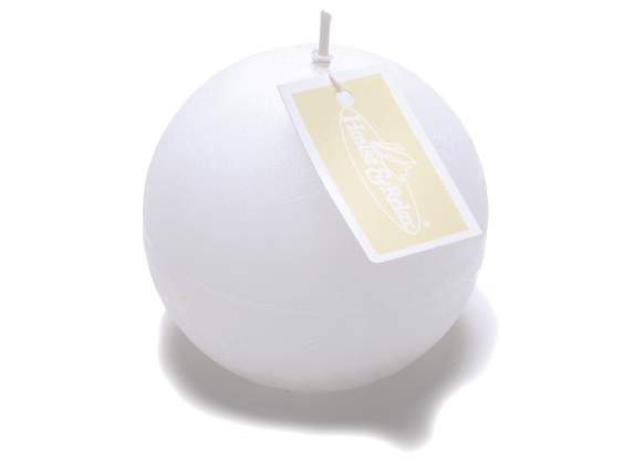 Spherical white candle