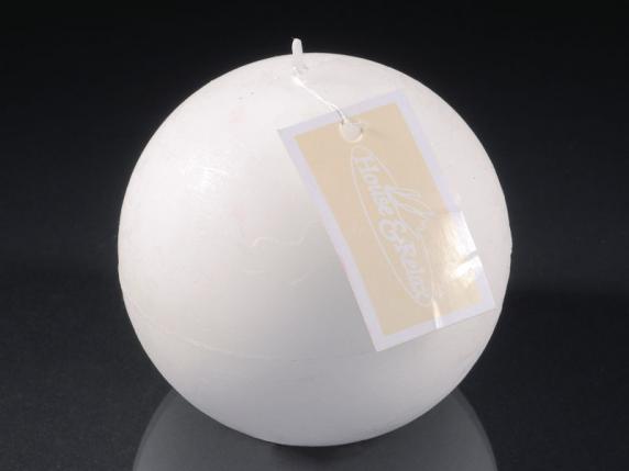 Spherical white candle