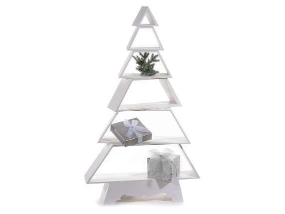 Christmas tree in white wood with 6 shelves