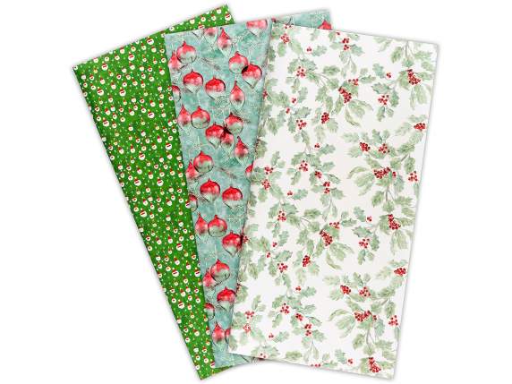 Pack of 60 sheets of wrapping paper with Christmas print
