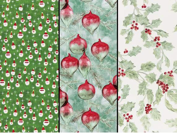 Pack of 60 sheets of wrapping paper with Christmas print
