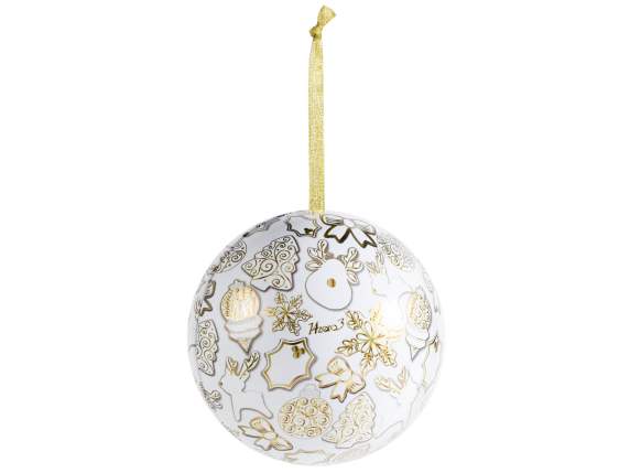 Openable metal ball to hang in matte gold look