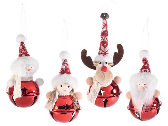 Christmas character with red bell to hang
