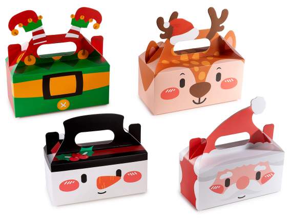 Christmas character paper trunk box with handle