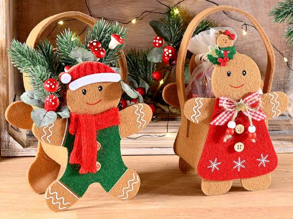Gingerbread man cloth bag with decorated clothes