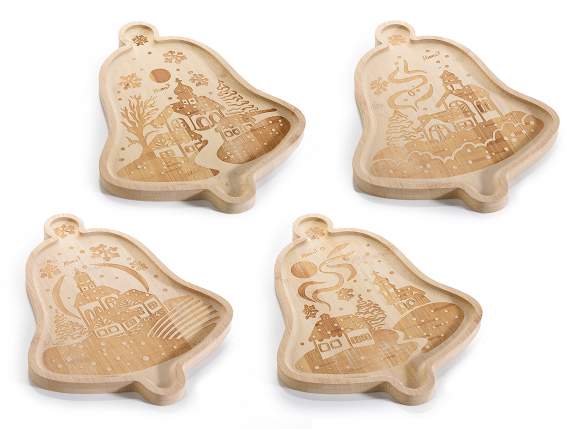 Carved wooden bell tray