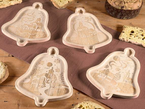 Carved wooden bell tray
