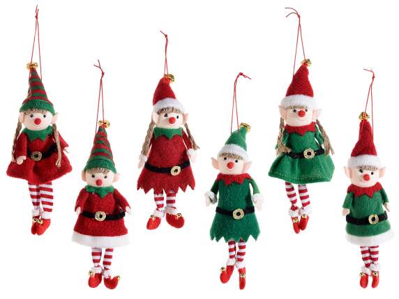 Christmas elf with golden bells to hang