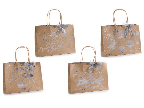 Silver christmas top bags