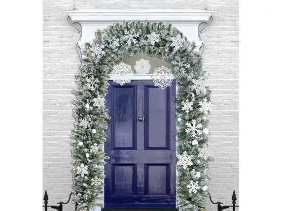 Artificial snowy arch garland H250 with 1072 branches