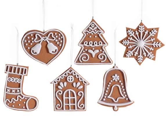 Gingerbread resin paste decoration to hang