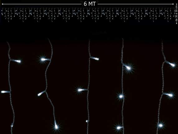 Rain light 60 hanging strands 228 white LED 6x 0.5m H