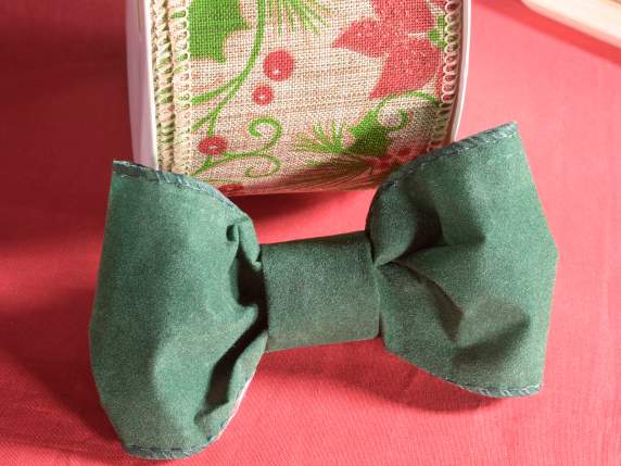 Christmas ribbon modelling jute and velvet effect 63mm