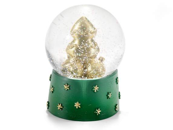 Angel snowball on a resin base with golden decorations