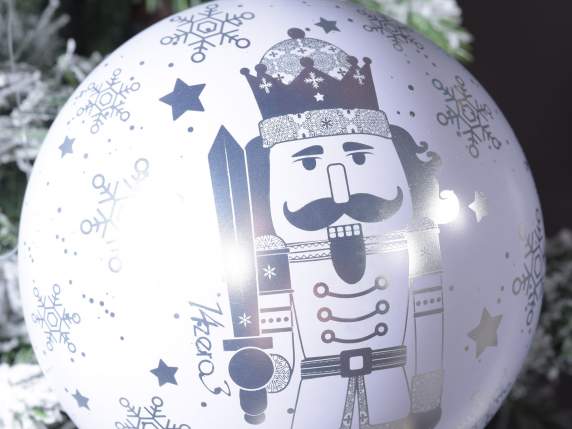 Openable metal ball to hang Silver Christmas