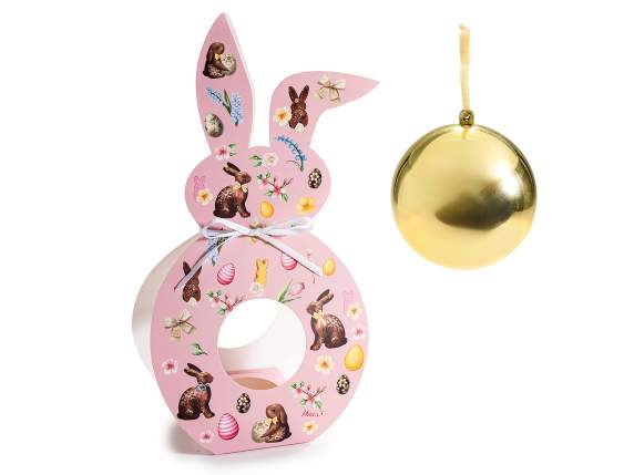 Easter bunny with gold edible sphere