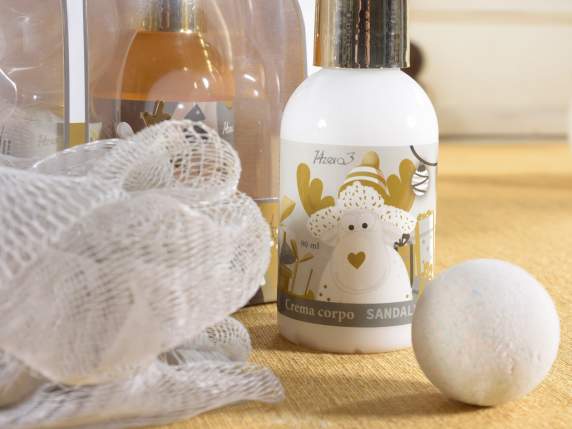 Christmas bus gift set with 4 body products and sponge