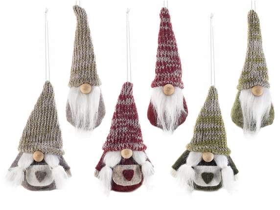 Santa and Mrs. Claus in cloth with big nose to hang