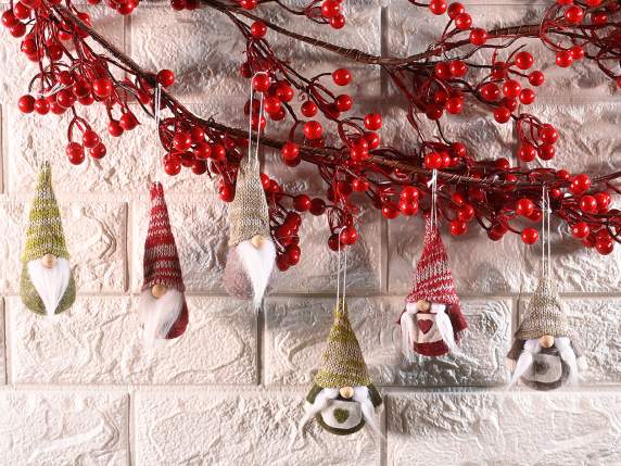 Santa and Mrs. Claus in cloth with big nose to hang