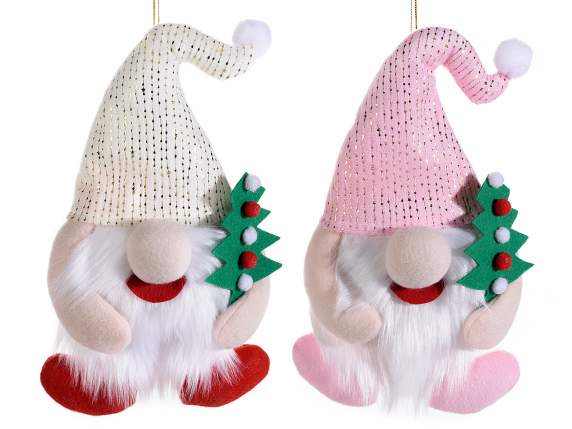 Cloth Santa Claus with colorful tree to hang