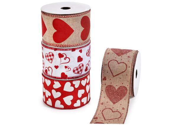 Shapeable ribbon with heart print