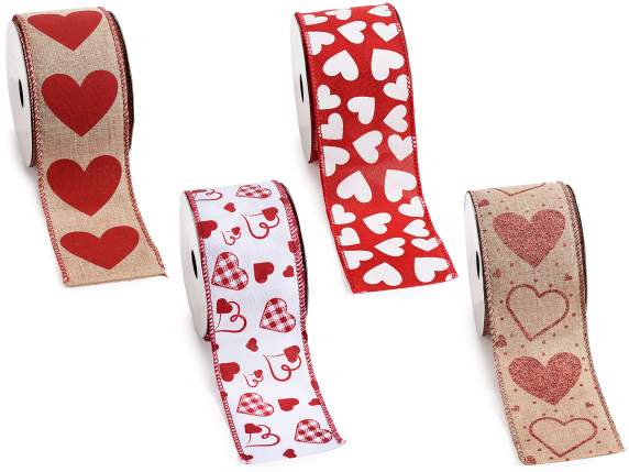 Shapeable ribbon with heart print