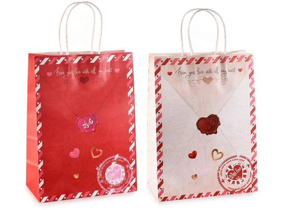 Medium bag-envelope with Valentines Day print