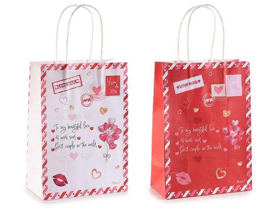 Small paper bag-envelope with Valentines Day print