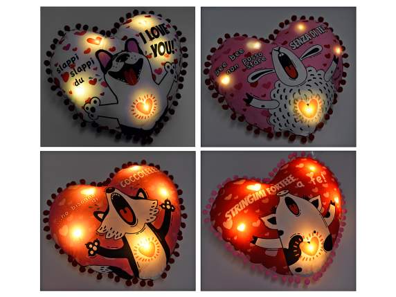 Removable padded velvet cushion with LED lights