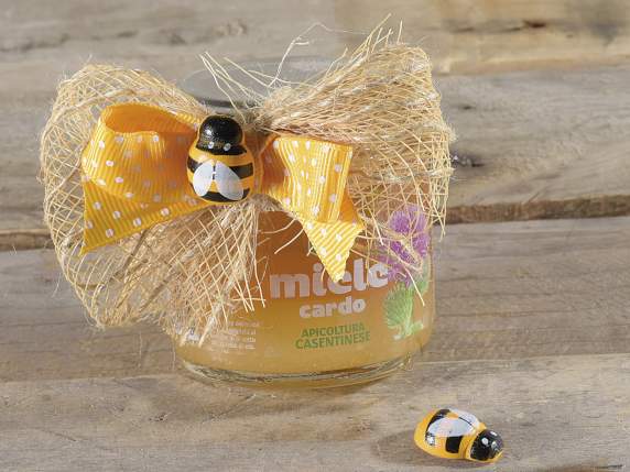 Box of 60 wooden bees with double-sided tape
