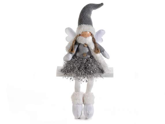 Long-legged angel in fabric with moldable hat
