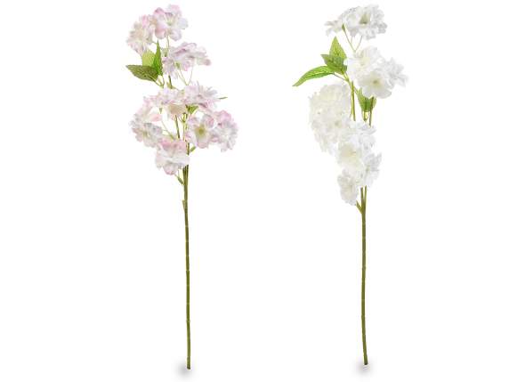 Fabric artificial cherry blossom branch