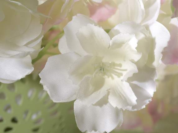 Fabric artificial cherry blossom branch