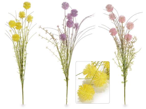 Bouquet of artificial flowers dandelions
